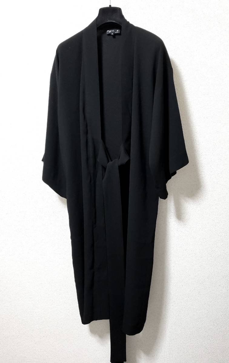  new goods regular price 5.1 ten thousand agnes b.ki mono gown black One-piece cardigan Agnes B 