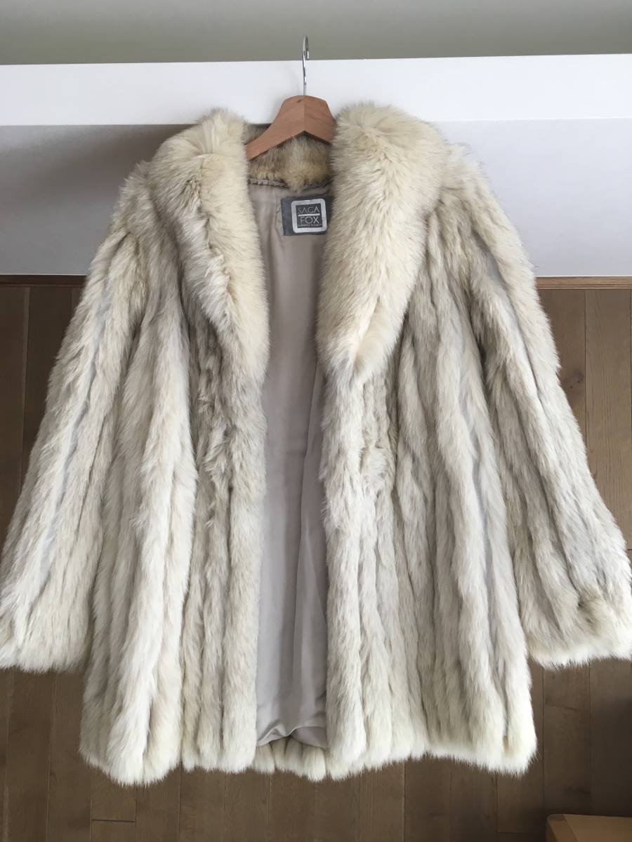 美品 SAGA FOX サガフォックス毛皮 裏地柄 フォックス ファー コート-
