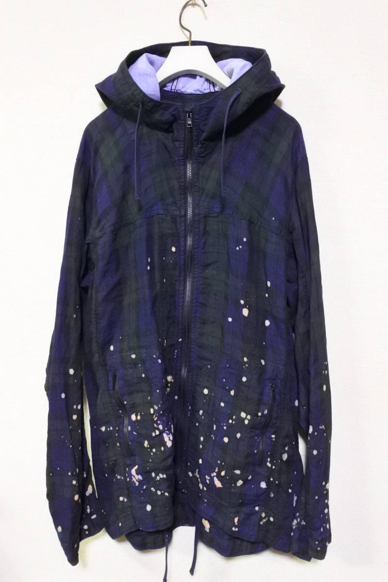 AD2012 COMME des GARCONS HOMME リネン フーデッドコート パーカー size L ブリーチ 脱色 特殊加工