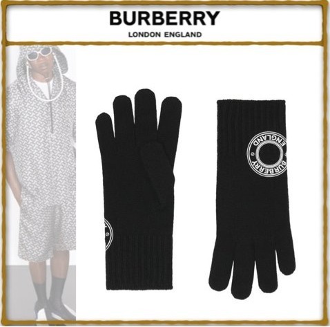 ☆BURBERRY バーバリー ロゴ プリント グラフィック カシミア グローブ 手袋/ML/メンズ☆新作モデル