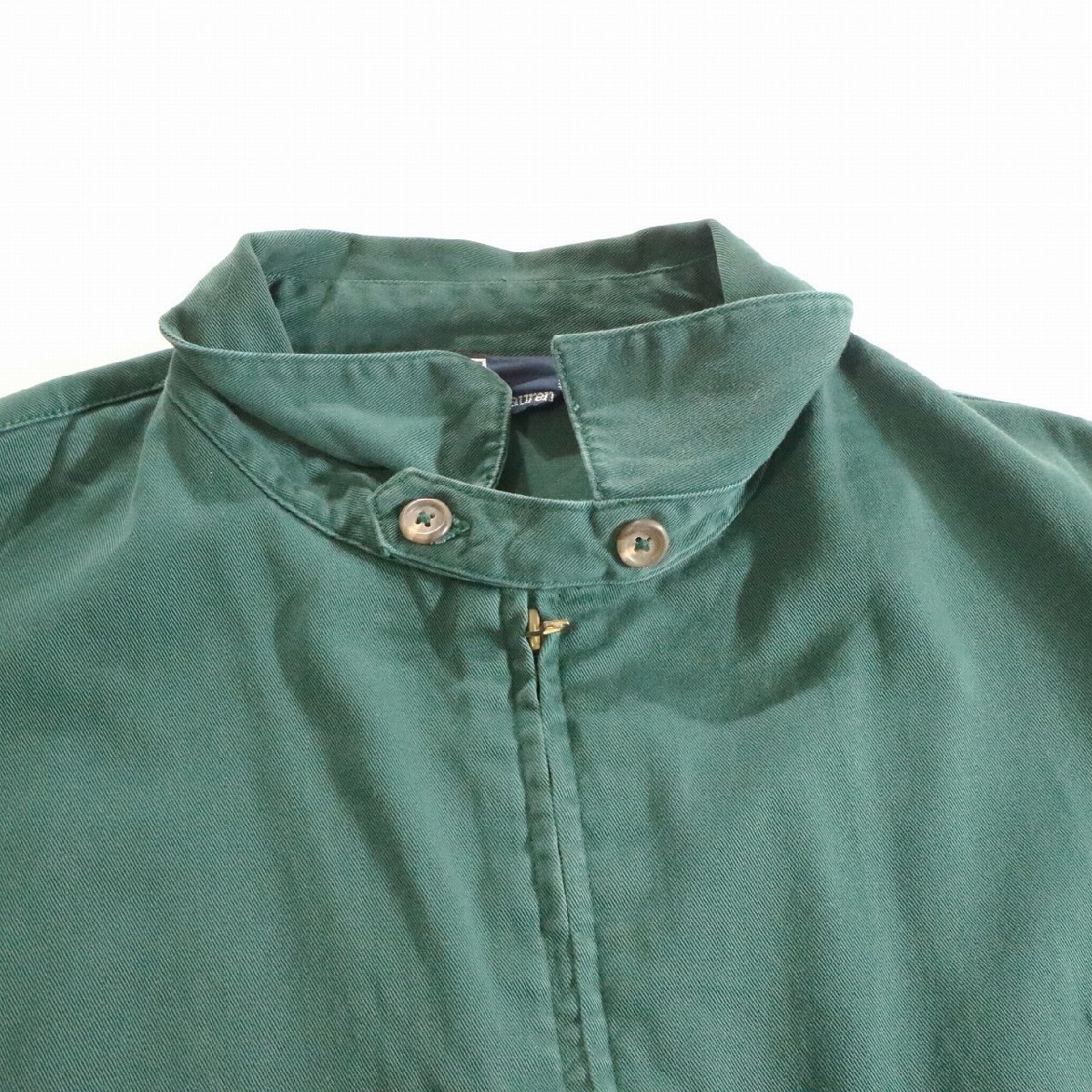 F□90年代 Polo Ralph Lauren ポロラルフローレン スイングトップ ジャケット アウター グリーン 緑色 (XL) 中古 古着 k8766_画像4
