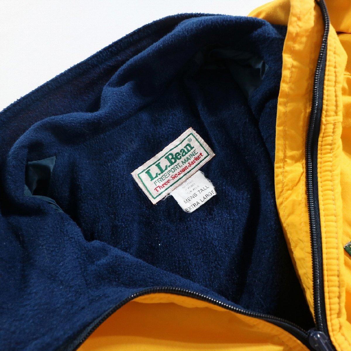 F□90年代 USA製 L.L.Bean エルエルビーン ナイロン ジャケット アウター イエロー 黄色 (XL) 中古 古着 k5291_画像8