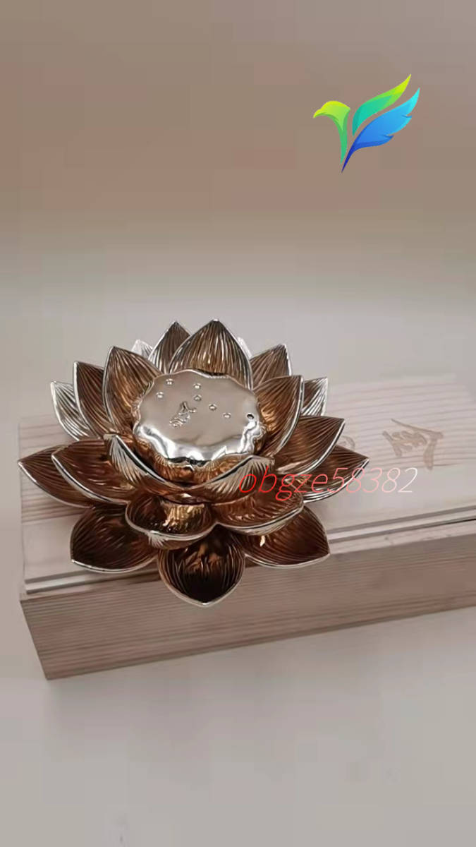「密教法具 寺院仏具」極上品 蓮 花 仏具 真鍮製磨き仕上げ 15cm