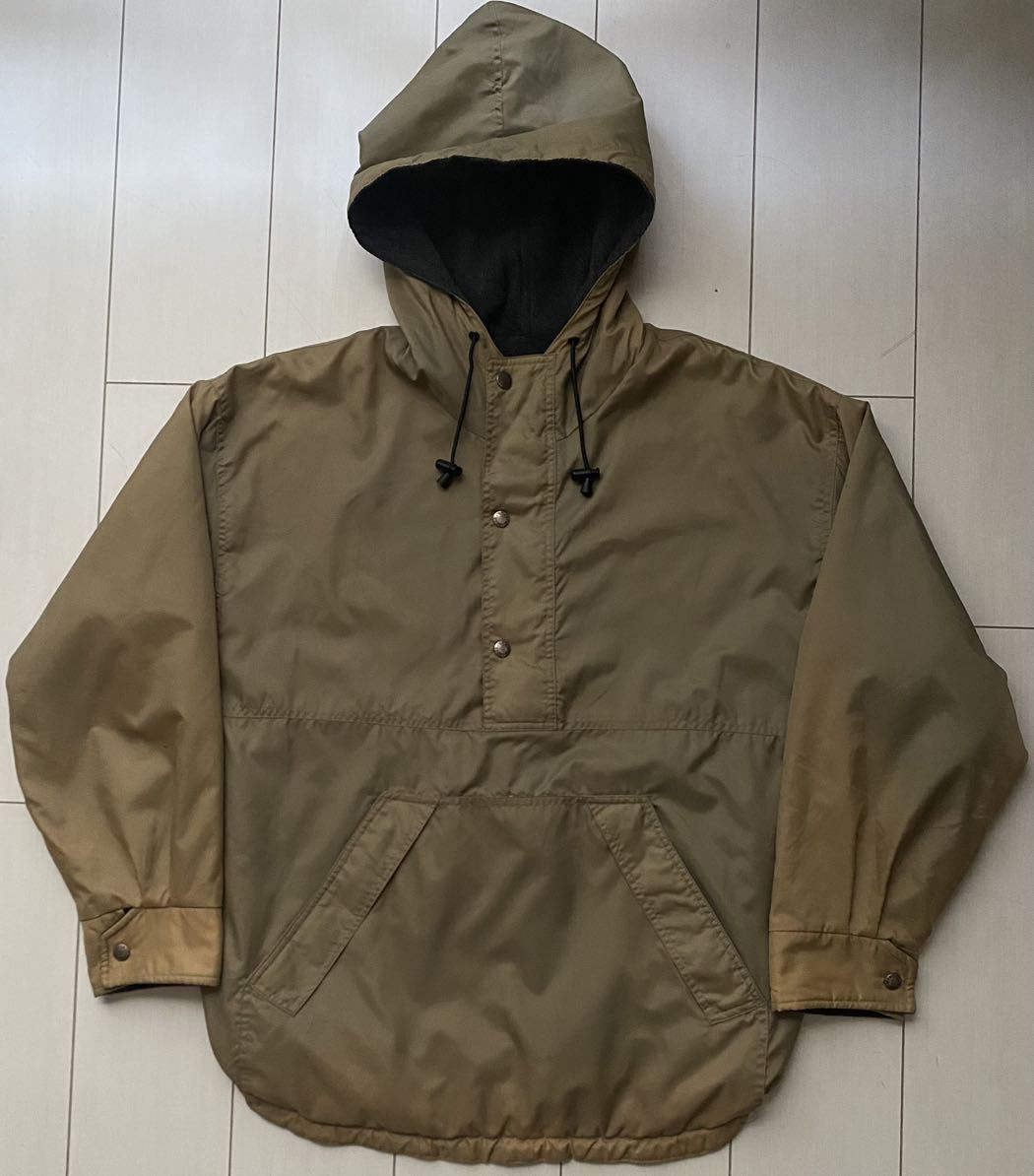 送料無料 90s vintage ビンテージ old BEAMS HARD WEAR ビームス 2way リバーシブル ナイロン フリース アノラック  パーカー カーキ グレー