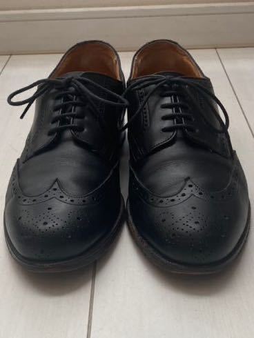 送料無料 MADE IN JAPAN POLO ラルフローレン REGAL 革靴 ウイングチップ ビジネス ドレス シューズ レザー 日本製 BLACK ブラック 24.5cm_画像2