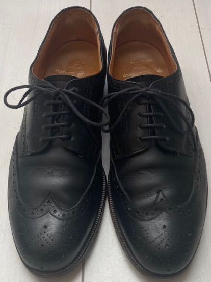 送料無料 MADE IN JAPAN POLO ラルフローレン REGAL 革靴 ウイングチップ ビジネス ドレス シューズ レザー 日本製 BLACK ブラック 24.5cm_画像3