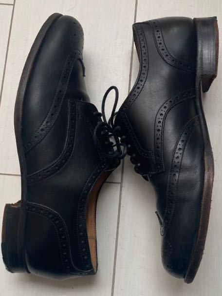 送料無料 MADE IN JAPAN POLO ラルフローレン REGAL 革靴 ウイングチップ ビジネス ドレス シューズ レザー 日本製 BLACK ブラック 24.5cm_画像8