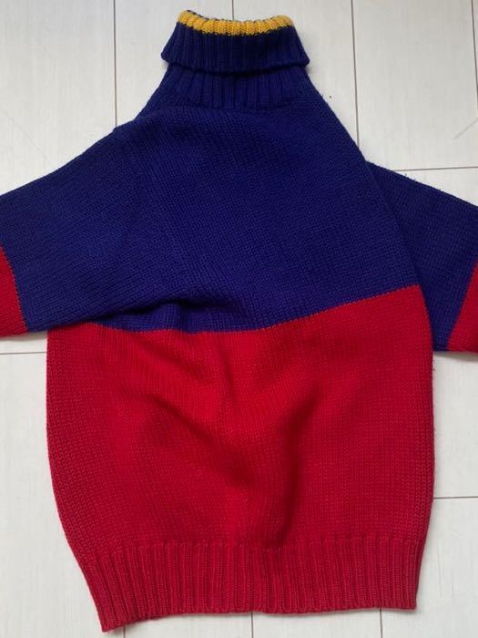 送料無料 美品 80s vintage ビンテージ POLO ラルフローレン COOKIE クッキー タートルネック 2-TONE KNIT ニット  セーター 90s RRL SPORT