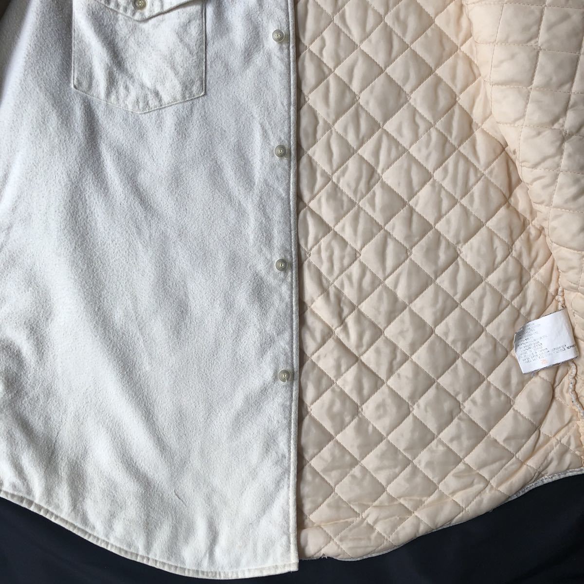 90s Doublewear Cotton Polyester Flannel Shirt with Quilting Linner 90年代 ダブルウェア ネルシャツ キルティングライナー vintage_画像9