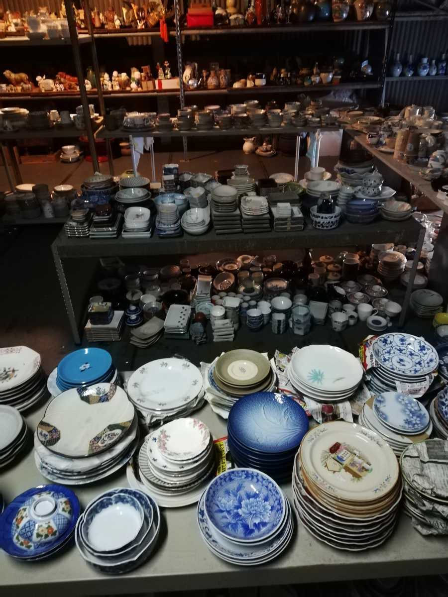 ( tableware 500kg large amount summarize, higashi Osaka pickup limitation ) Western-style tableware, Japanese-style tableware, tea utensils, sake ., vase 