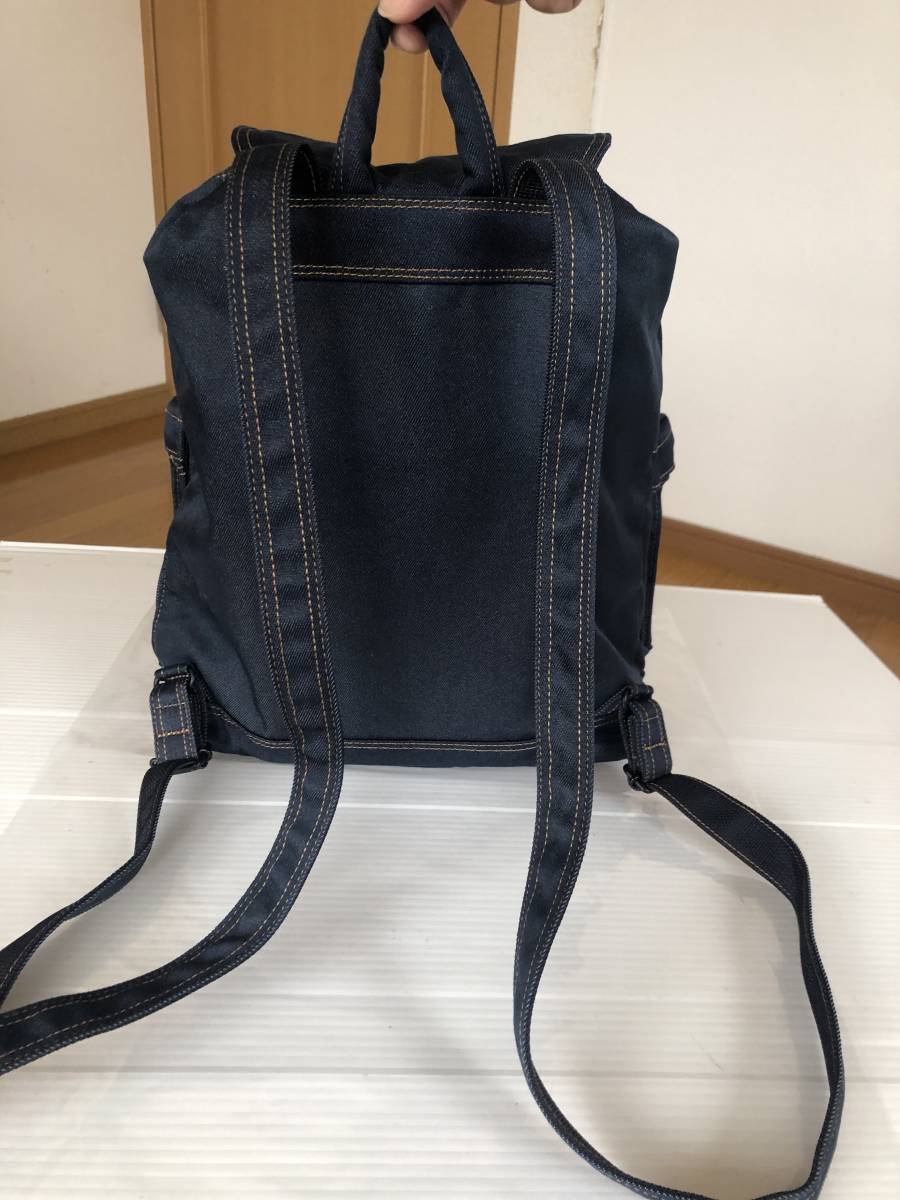  Porter Headporter Denim tongue car rucksack Day Pack indigo jeans travel . pair navy navy blue Fujiwara hirosi almost new goods 