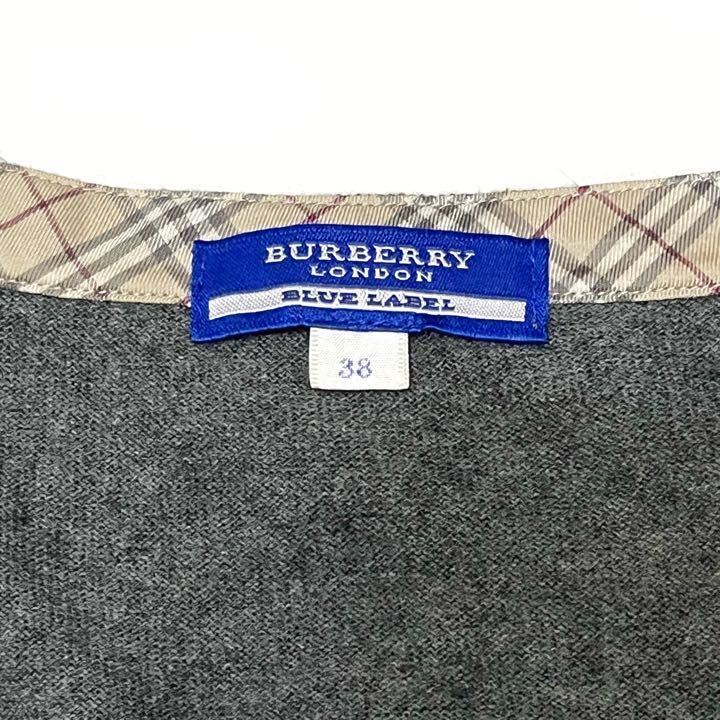 【送料無料】BURBERRY BLUE LABEL★5分袖ニット リボン結び チャコールグレ 三陽商会 バーバリー_画像6