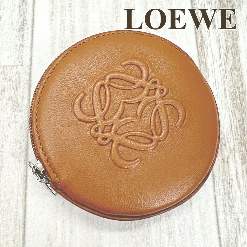 ロエベ LOEWE コインケース ラウンド アナグラム ブラウン レディースファッション 財布