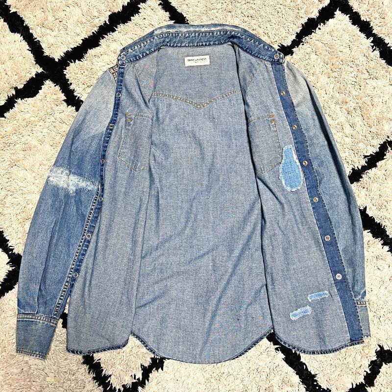 サンローラン SAINT LAURENT デニムシャツ ヴィンテージ加工 ダメージ加工 ウォッシュド Mサイズ - www.sbsheriff.org サンローラン SAINT LAURENT デニムシャツ ヴィンテージ加工 ダメージ加工 ウォッシュド Mサイズ - www.sbsheriff.org