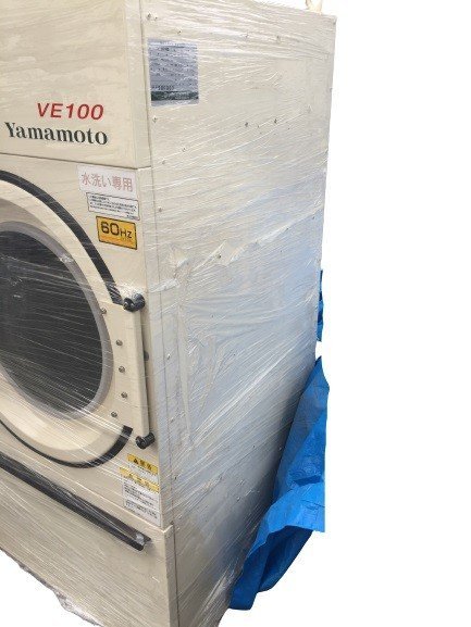 § F002 1 jpy start! [ direct receipt limitation ] electric type rotation dryer VE100 Yamamoto factory 3.200V business use coin laundry load amount 10. operation not yet verification 