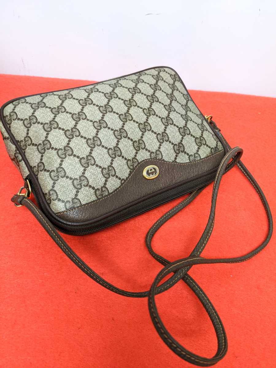 美品 極希少!Gucci GG柄ビンテージショルダーバッグ ポシェット 2way