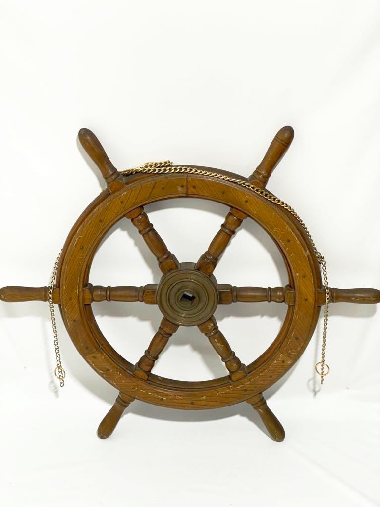 操舵輪 インテリア アンティーク 舵 木製 ディスプレイ コレクション 製 舵木 船の画像1
