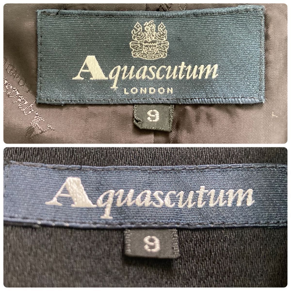 Aquasqutum アクアスキュータム　フォーマルセットアップ　アンサンブル　ジャケット　ワンピース　黒　サイズ9  M