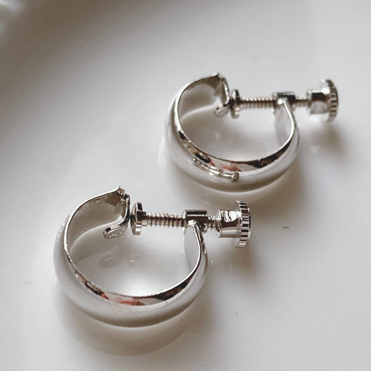  прекрасный товар серебряный обруч серьги стандартный винтового типа Vintage jewelry accessories 0621