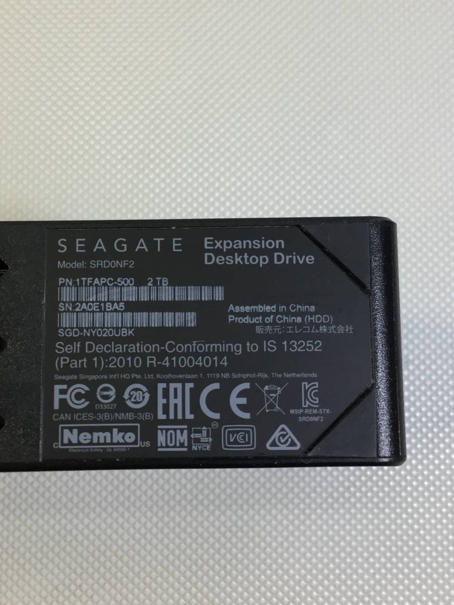 S104 エレコム SEAGATE Expansion Desktop Drive 外付けHDD HDD ハードディスク SRD0NF2 2TB  フォーマット済(2TB～)｜売買されたオークション情報、yahooの商品情報をアーカイブ公開 - オークファン（aucfan.com）