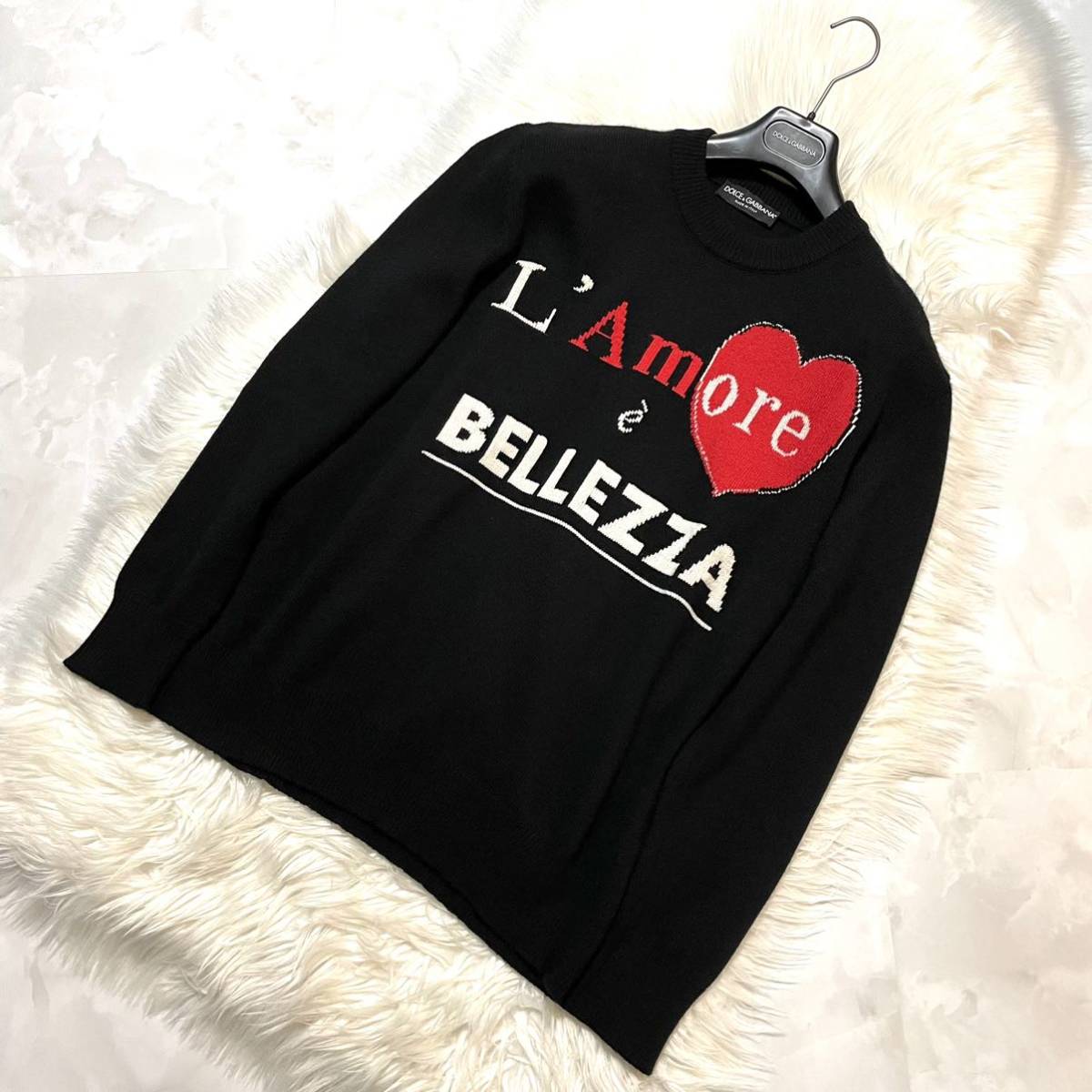 本物 極美品 ドルチェ&ガッバーナ L'Amore ハート カシミア100