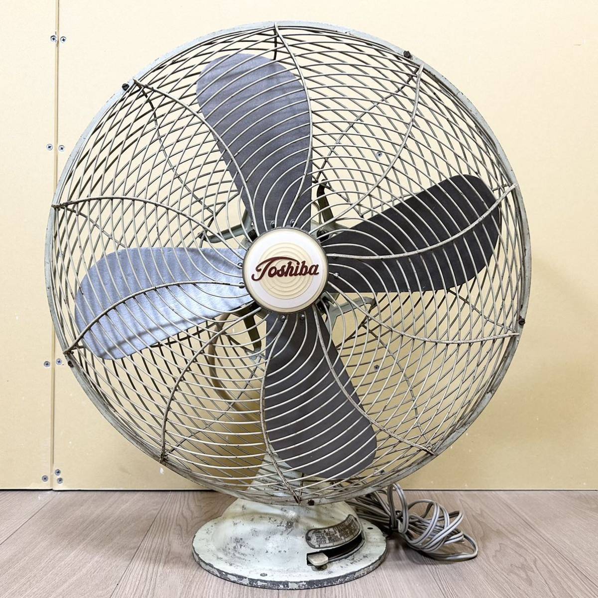 #L12A Toshiba TOSHIBA A.C.Electric Fan electric fan 4 sheets wings Showa Retro antique electric fan Shibaura used collection 40cm large 