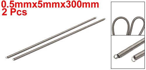 uxcell 引張りばね テンションスプリング 304ステンレス鋼 シルバートーン 0.5 mmx5 mmx300 mm 2個_画像2