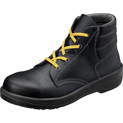 [シモン] 静電安全靴 中編上 JIS規格 耐滑 耐油 快適 軽量 クッション 静電気 予防 ハイカット 紐 7522 黒