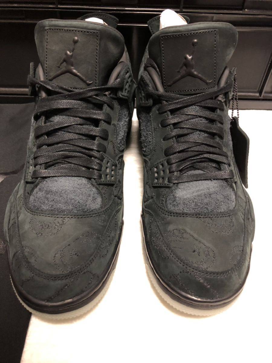 希少 ■ KAWS NIKE AIR JORDAN 4 RETRO BLACK カウズ ナイキ エアジョーダン4 レトロ ブラック/ブラック 930155-001 スニーカー 29cm us11_画像1