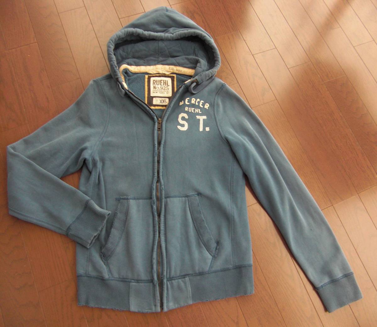 爆買い!】 ルール XXL レア ダメージ加工 濃紺 メンズ フーディー 裏