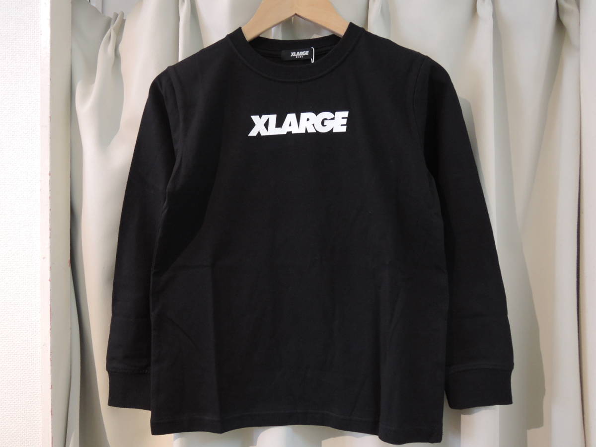 X-LARGE XLarge XLARGE Kids skateboard motif long sleeve T shirt black 140 size newest popular commodity postage Y230~