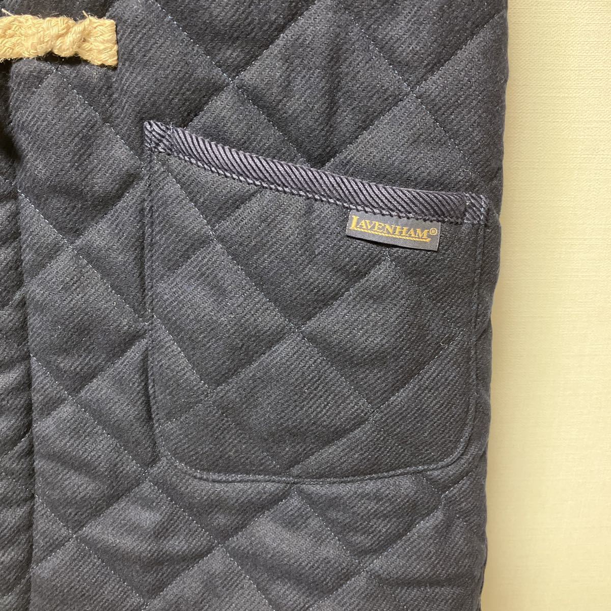美品 LAVENHAM ラベンハム キルティングウールダッフルコート ネイビー