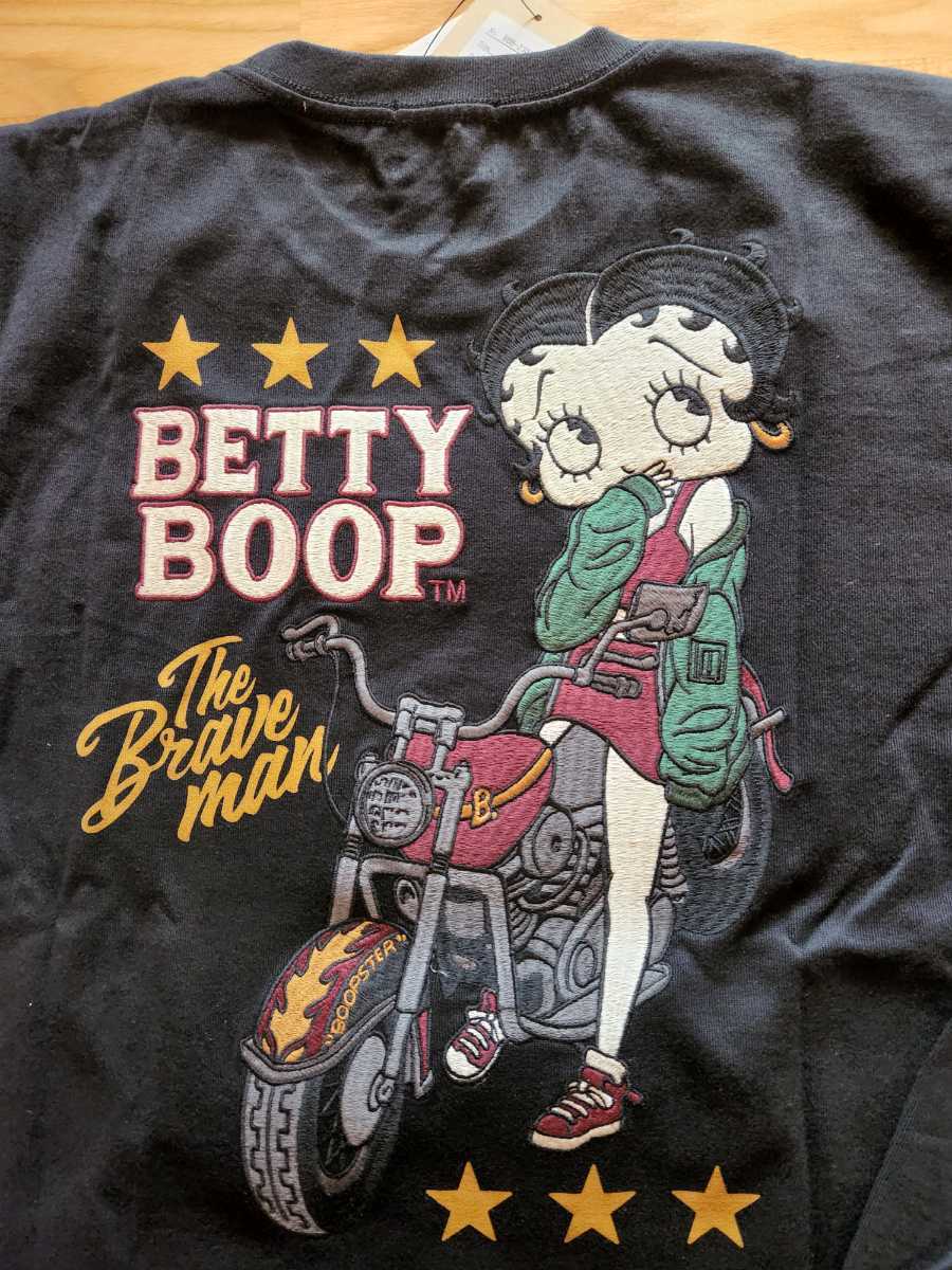 1994 USA製 Betty Boop バイク ビッグプリントTシャツ 黒L-