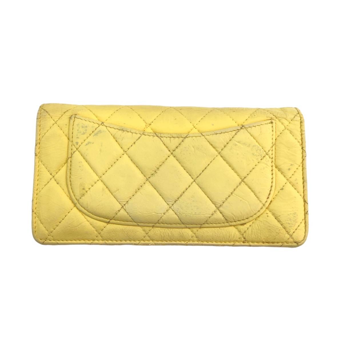 CHANEL マトラッセ ゴールド 長財布 ココマーク キルティング-