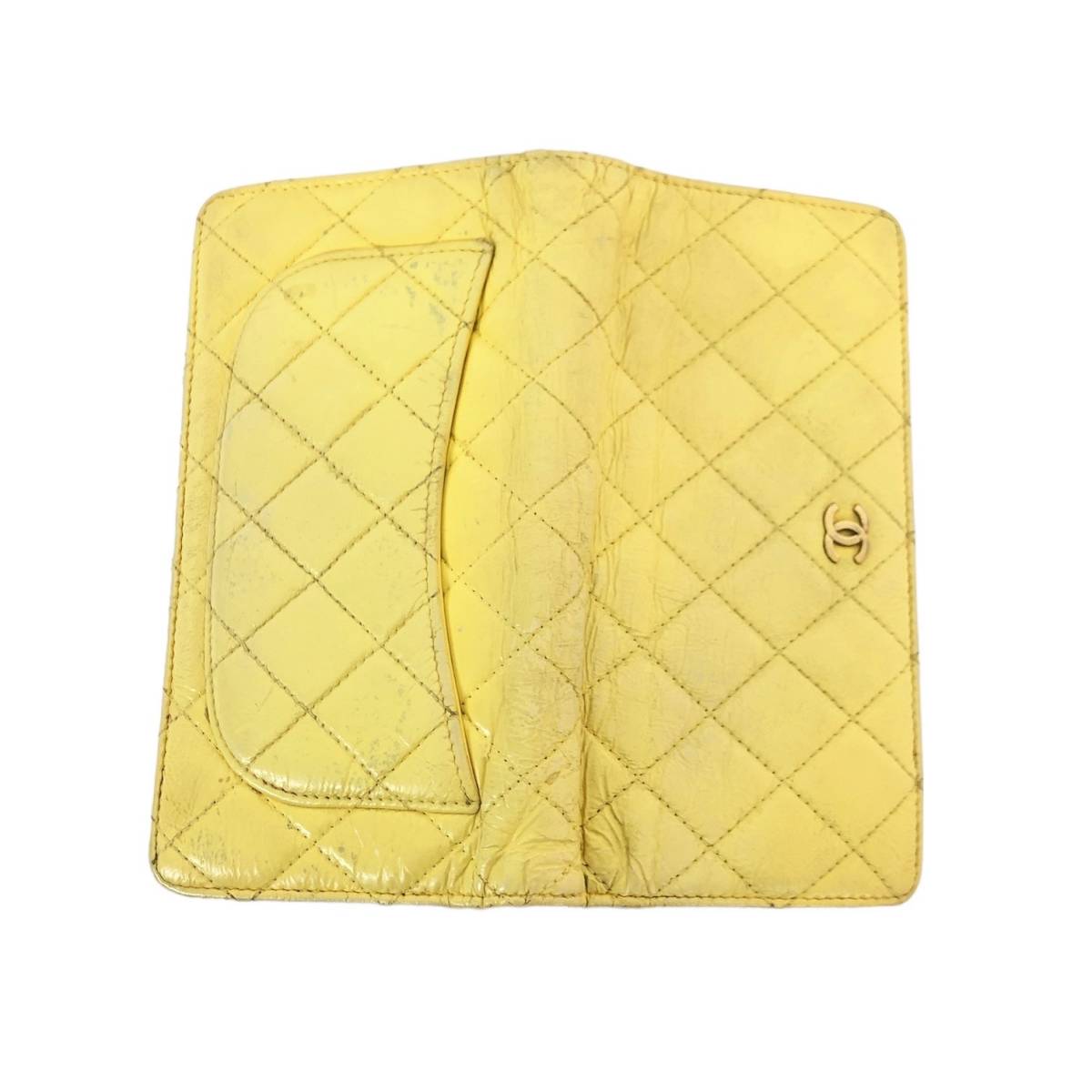 CHANEL マトラッセ ゴールド 長財布 ココマーク キルティング-