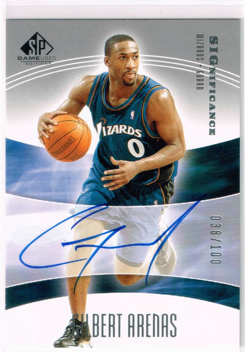 2004-05 NBA UD SP Game Used Significance Autograph #SIG-GA Gilbert Arenas 038/100 ギルバート・アリーナス 直筆サイン