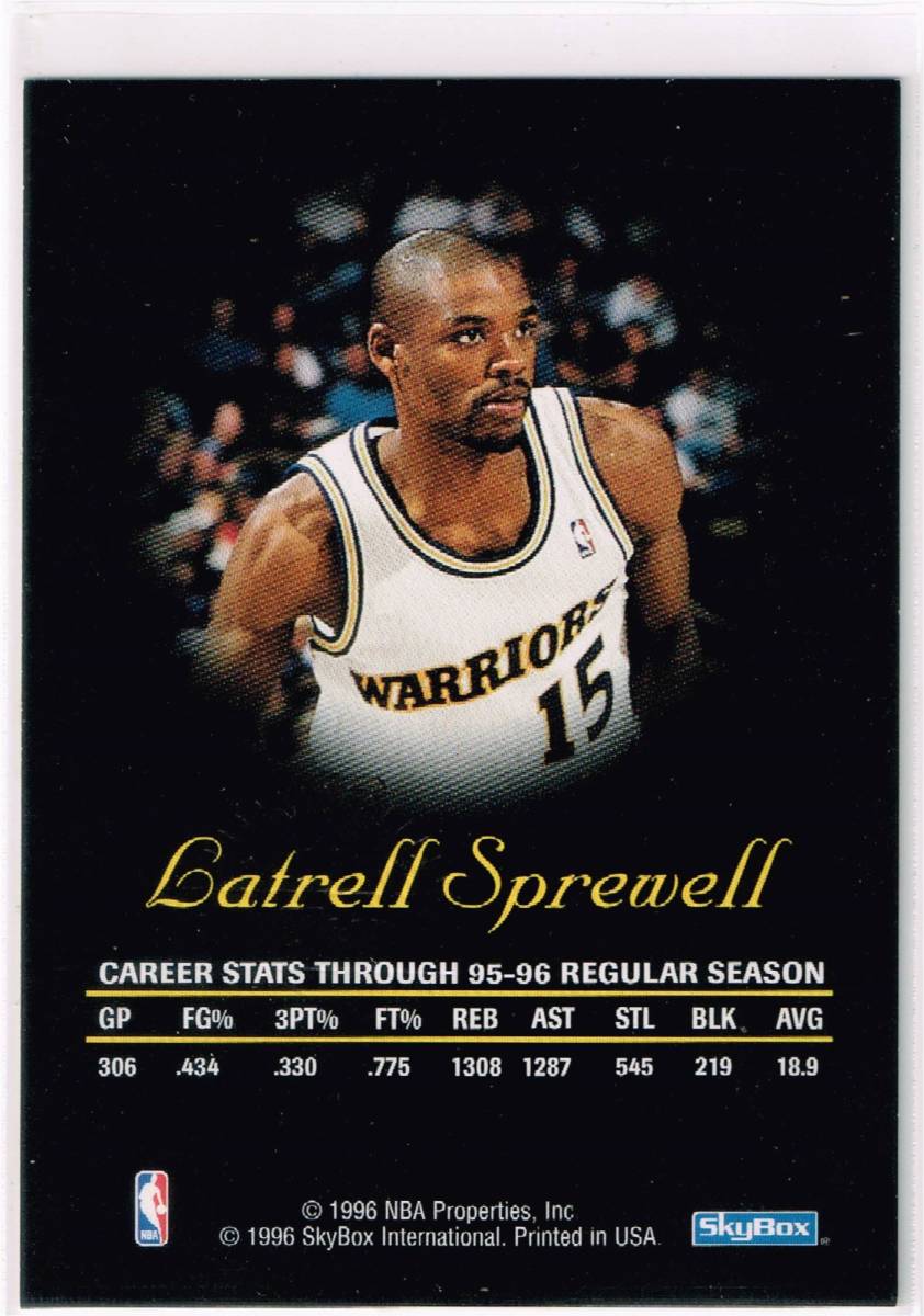 1996-97 NBA SKYBOX Autographics Latrell Sprewell Auto Autograph スカイボックス ラトレル・スプリーウェル 直筆サイン 96-97の画像2
