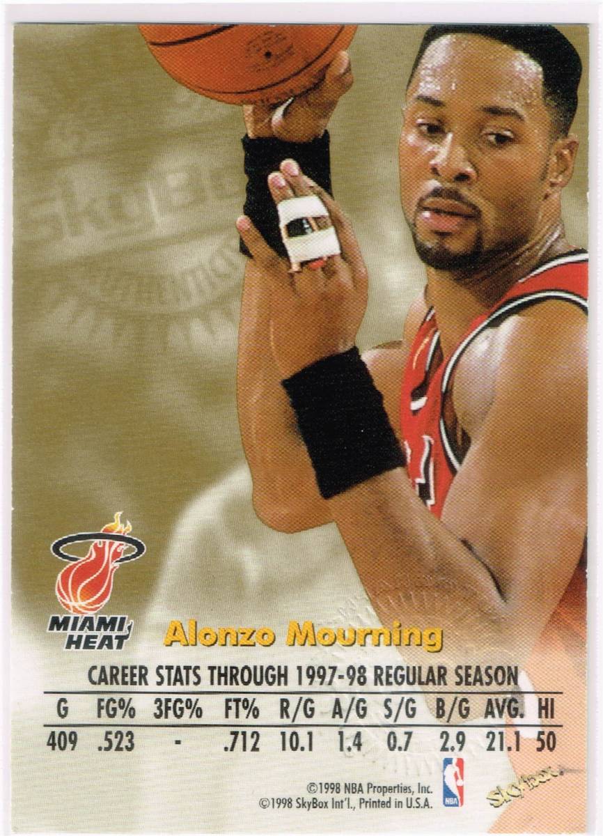 1998-99 NBA SKYBOX Autographics Alonzo Mourning Auto Autograph