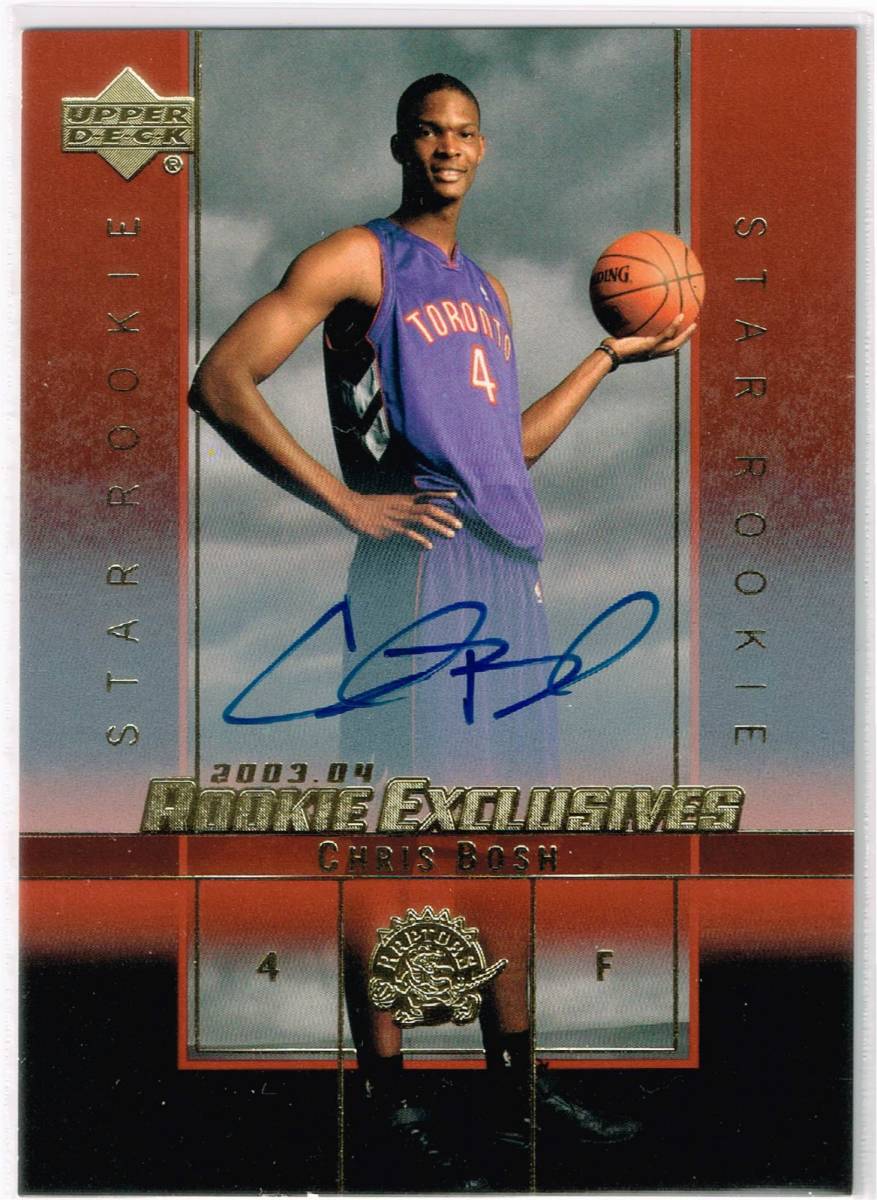 【★大感謝セール】 2003-04 NBA Upper Deck Rookie Exclusives Autograph #A4 Chris Bosh UD Auto クリス・ボッシュ 直筆サイン ルーキー Upper Deck