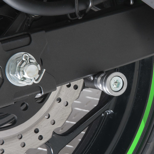 Kawasaki カワサキ ZX-10R ZX-25R ZX-6RR 他　オンロード車両用 汎用 スイングアームスプール レーシングスタンドフック_取付例