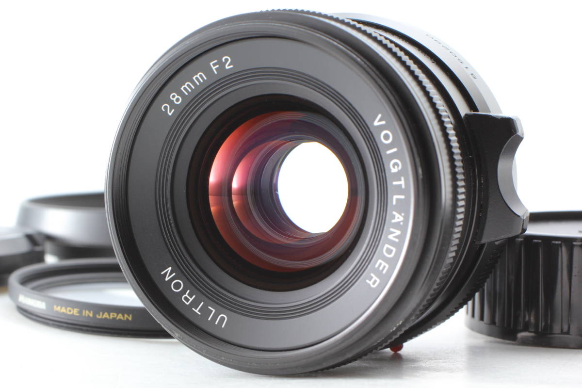 【美品】【Near MINT w/ hood】 Voigtlander Ultron 28mm F/2 VM MF Lens For Leica M フォクトレンダー ライカ 1102@Na