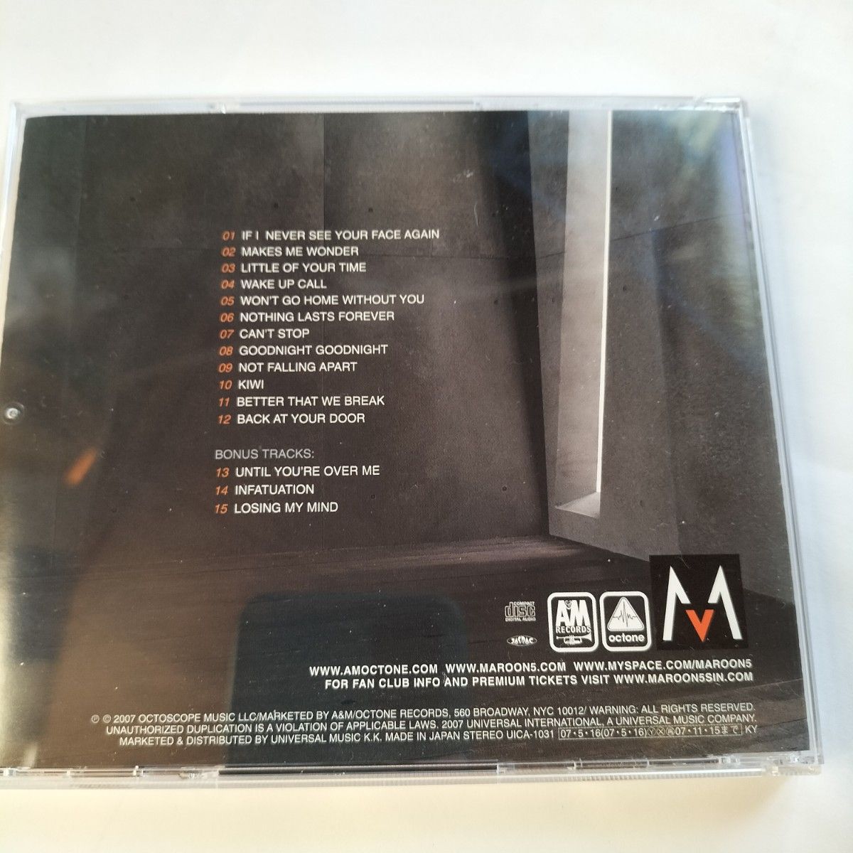 マルーン5  　イット・ウォント・ビー・スーン・ビフォー・ロング　CDアルバム