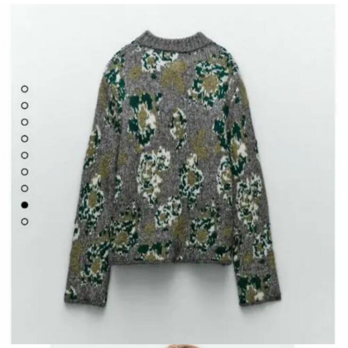 ZARA フラワージャカードニット カーディガン ジャガードニット ZARA フラワージャカードニット カーディガン ジャガードニット
