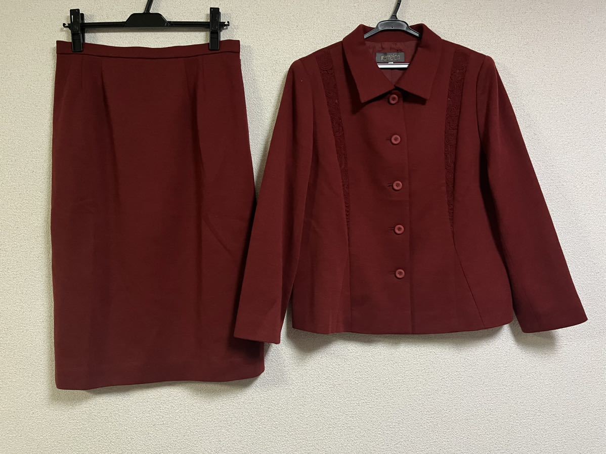 [ immediate payment ] remalonre marron formal suit set skirt red RN-15