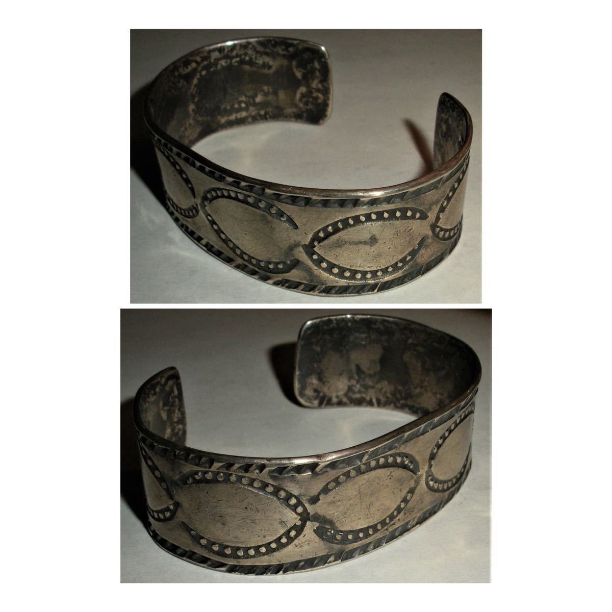 超希少 VTG NAVAJO 20’s SW CLASSIC STAMP INGOT SILVER CUFF BRACELET USビンテージナバホクラシックスタンプインゴットシルバーバングル