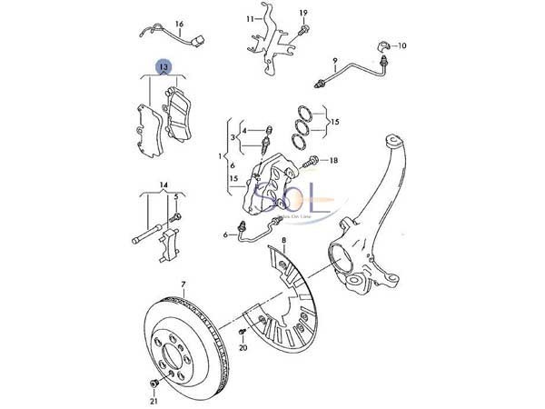 アウディ Q7 (4L) リア ブレーキパッド ブレーキパット 左右セット 7L0698451 7L5698451B 7L0698451A 7L0698451B 7L0698451G 7L0698451H_画像2