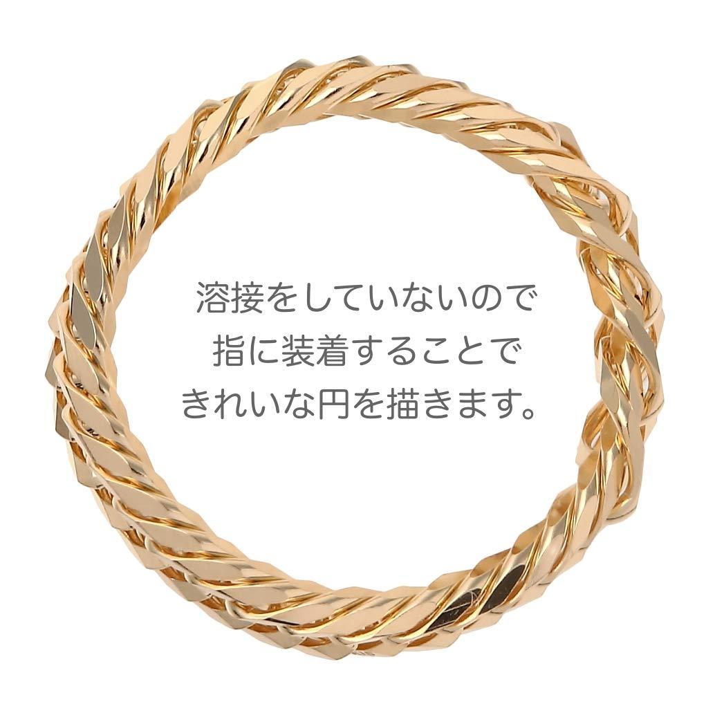 18金リング K18 12面トリプル喜平リング 日本製 (9号、内径15.66mm 外径19.06mm)_画像4