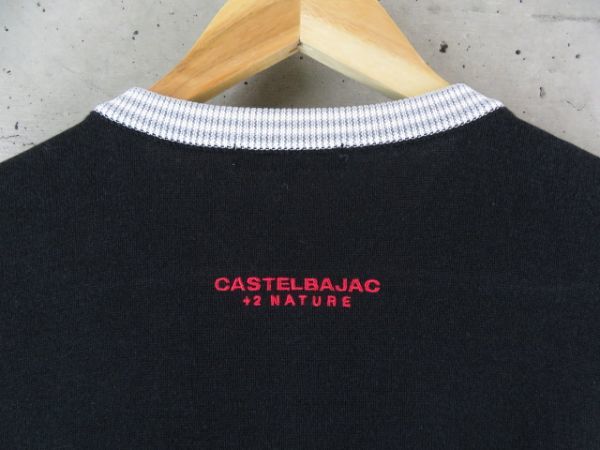 1280c12◆良品です◆日本製◆CASTELBAJAC カステルバジャック ラインストーン装飾 ニットジャケット カーディガン 2/セーター/ゴルフ/女性_画像8