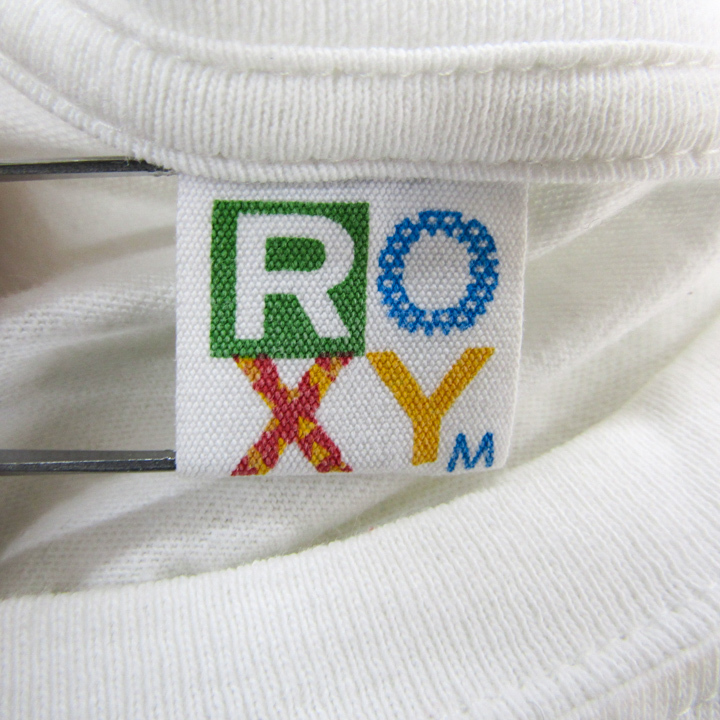  Roxy long sleeve T shirt Logo print cut and sewn speed . marine sport lady's M size white ROXY