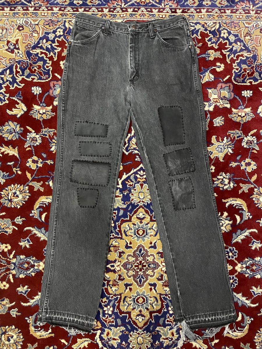 Wrangler remake leather pants( Levi's 501 517 vintage パンク グランジ ボロ